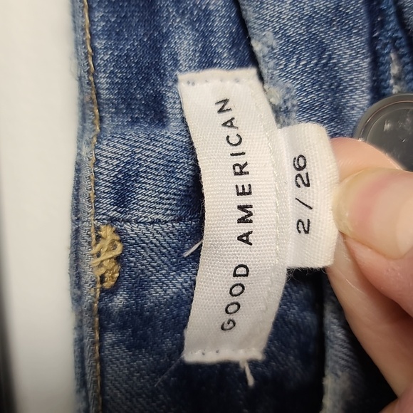 GOOD AMERICAN Blue High Rise Distressed Stretch Sculpting Skinny Jeans Size 2/26 - Picture 2 of 16